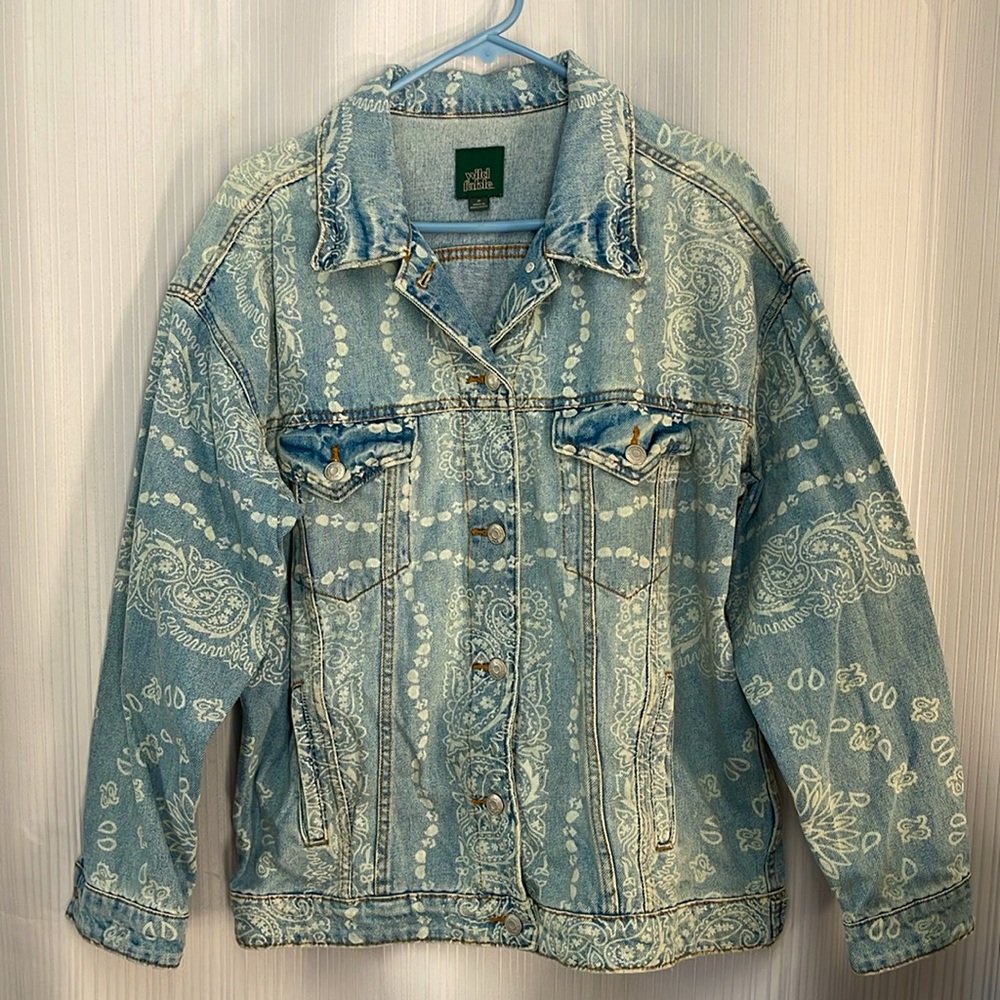 Wild Fable‎ Paisley Bandanna Print Denim Jean Jacket Medium - Picture 12 of 12